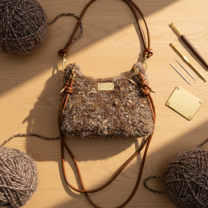 The "Mocha Cloud" DIY Luxury Hobo Bag Kit - Handcrafted Bouclé Series