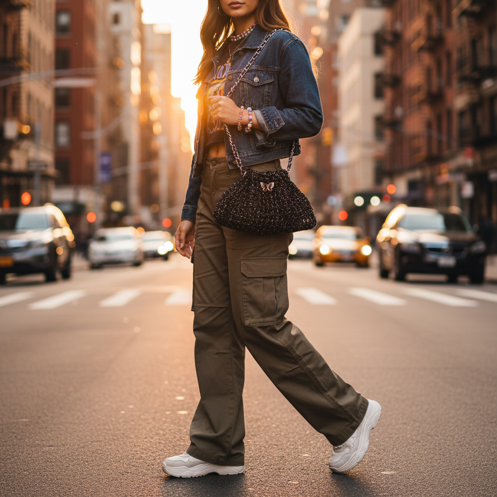 Midnight Chrysalis | DIY Crochet Kit: Metallic Glitter Butterfly Shoulder Bag