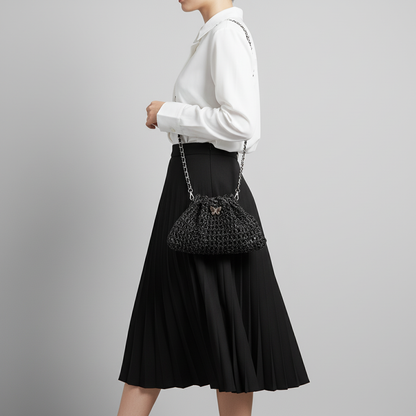 Midnight Chrysalis | DIY Crochet Kit: Metallic Glitter Butterfly Shoulder Bag