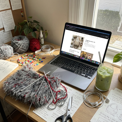 The Concrete Cherry DIY Kit | Y2K Shaggy Faux Fur Bag with Silver Chains